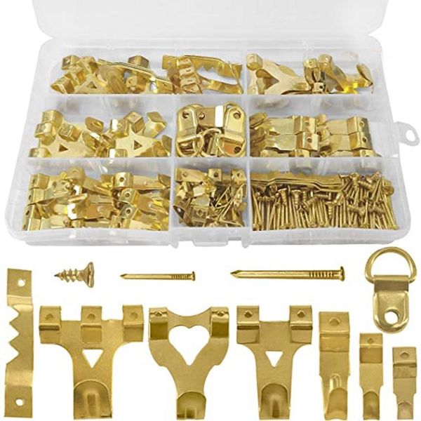 

hooks & rails 230 pcs picture for hard walls hanging hangers kit, sawtooth
