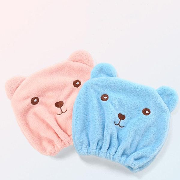 

towel turban wrap cute ears elastic breathability drying hygroscopicity absorbent wet quick dry soft tool cap bathing bear cartoon