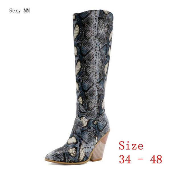 

boots spring autumn women knee high heel shoes woman thigh long plus size 34 - 41 42 43 44 45 46 47 48, Black