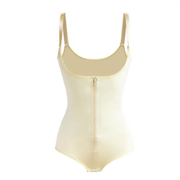 

seamless full body shaper front zipper tummy control push up underbust bodysuit shapewear slimming underwear open croch women's shapers, Black;white