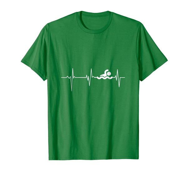 

heartbeat swimming t-shirt funny swimming shirt, White;black