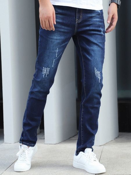 

men slant pocket cat scratch jeans d3sz#, Blue