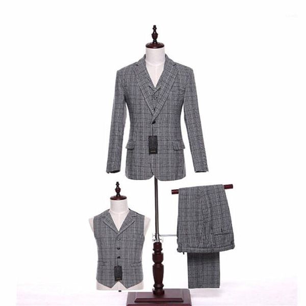 

light gray striped men wedding suits formal groom tuxedos prom 3 piece (jacket + pants vest) custom made men's & blazers, White;black