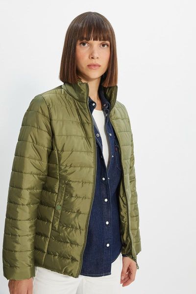 

women's jackets trendyol upright collar quilted inflatable coat twoaw22mo0101, Black;brown