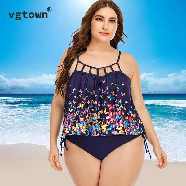 

one-piece suits 2021 plus size 10xl tankini women swimwear bathing suit print with high waisted bottom bikini set swimsuit