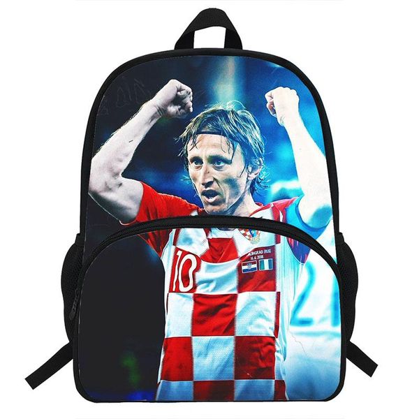 

children school backpack for teenagers boys luka modric print kids schoolbag orthopedic bags mochila