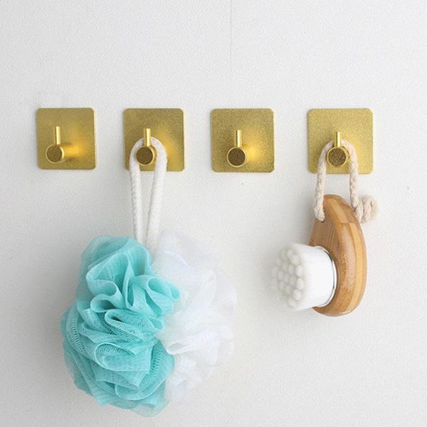 

hooks & rails 4pcs kitchen aluminum hook self adhesive home wall door multi-purpose storage coat rustproof hanger