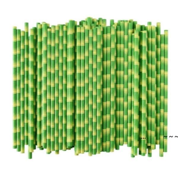 neuBiologisch abbaubare Bambusstrohpapier-Grünstrohhalme, umweltfreundlich, 25 Stück im Sonderangebot EWE5743