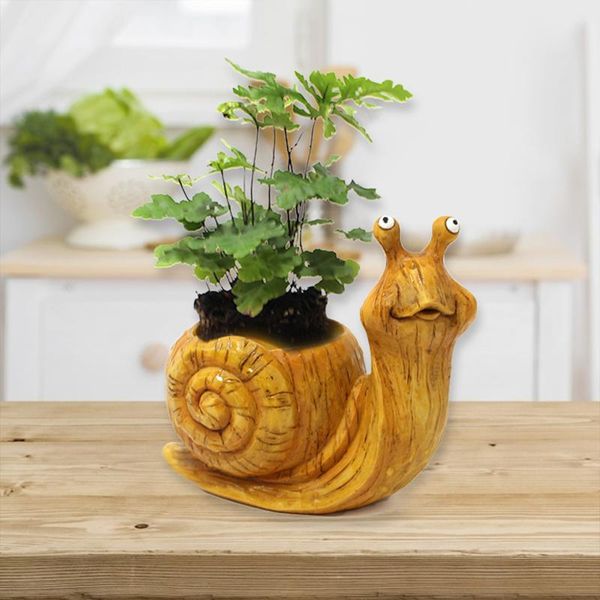 

planters & pots snail animal figurine creative flower pot succulent plant resin garden planter home indoor ornament gift