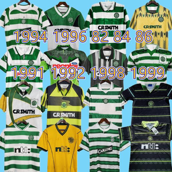 

1994 1996 82 84 86 celtic retro soccer jerseys 1991 1992 1998 1999 football shirts larsson classic vintage sutton 1995 1997 football kits, Black;yellow