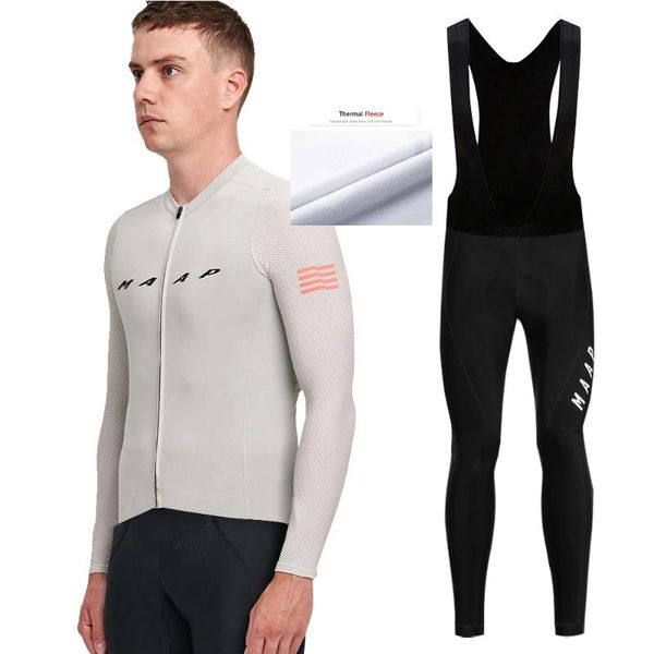 

men's winter thermal fleece pro team cycling long sleeve set bike clothes polyester quick dry shirt suit pants breathable racing sets, Black;blue