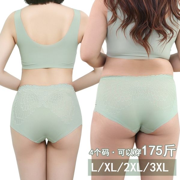 

angel wing latex 4.0 matching oversize underwear women's traceless mom's briefs, Black;white