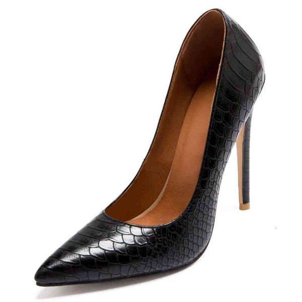 

dress shoes women comfortable superfine fibre stiletto 2021 spring and autumn fashion sharp end embossing pumps size 43 v6gh, Black