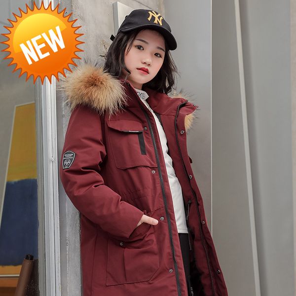 

winter children's thick warm down jacket boys and girls mid-length 90% white duck coat hooded windbreaker parent-child wear, Black