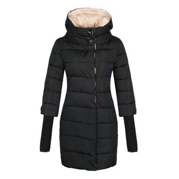 

winter et women high collar hooded cotton-padded parka female long quilted coat plus size 4xl fashion cloth 2020 brand1, Black