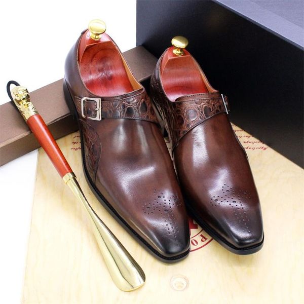 

dress shoes autumn mens penny loafers genuine leather hand painted men oxford slip on wedding casual business, Black