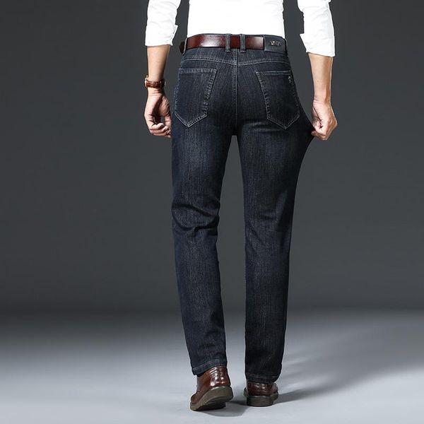 

men's jeans 2021 men's black stretch casual spring autumn business straight denim pants plus size 40 male fashion brand clothing, Blue