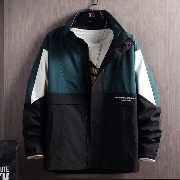 

men's jackets autumn and winter korean color matching casual trend all-match jacket, Black;brown