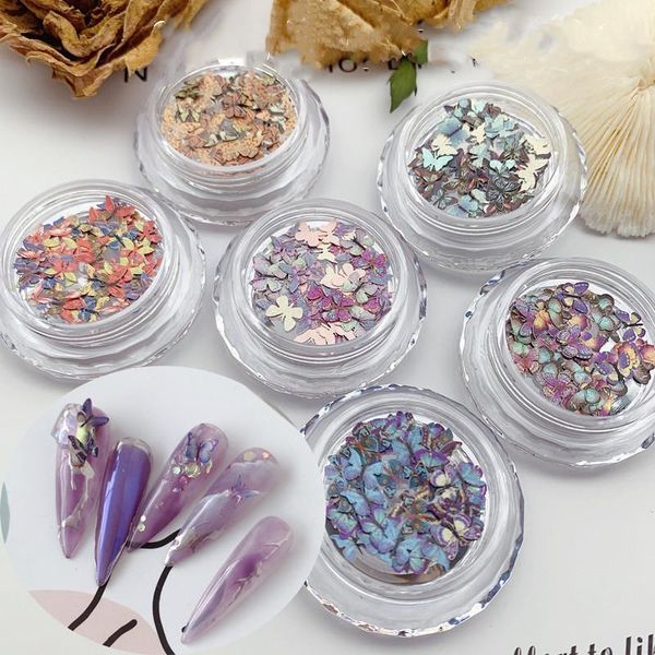 

nail art decorations manicure butterfly jewelry super small decoration three-dimensional japanese diy accessories, Silver;gold