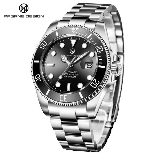 

fixed design luxury automatic watch nh35 men submarine 2021 new men mechanical reloj hombre, Slivery;brown