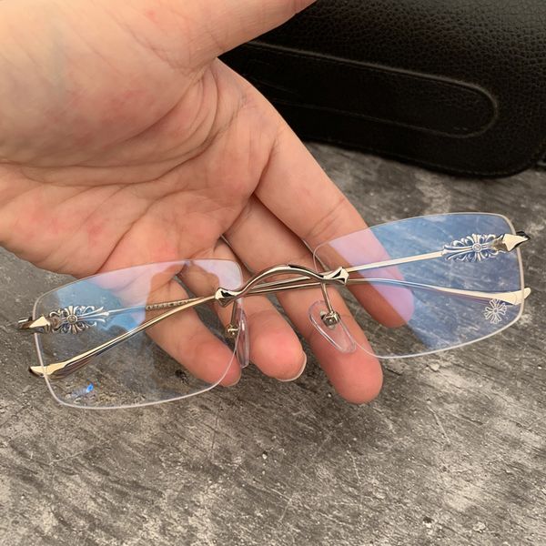 

75% off outlet store online short sighted drilling business men's and women's less fashion square large spectacle frame, White;black