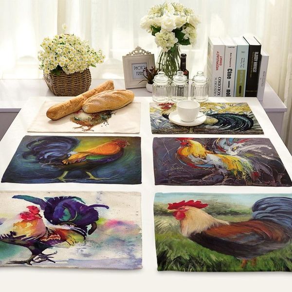 

mats & pads rooster pattern table waterproof tablecloth dining tables for rectangular tablecloths kitchen