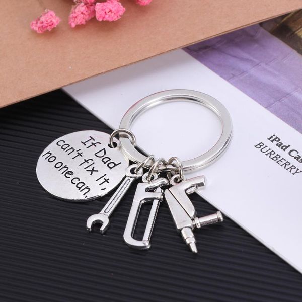 

fashion mini hand tools keychain daddy gift for fathers' day bag pendant funny metal key ring party favor