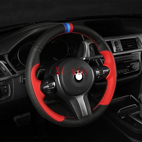 

steering wheel covers for 3 series 320i 320li 330i 330li 328i m 2013-2021 custom leather hand-sewn cover car interior decoration