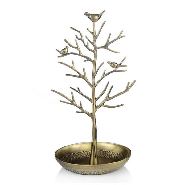 

jewelry pouches, bags drop alloy tree display stand holder organizer tower for earring necklace ring, Pink;blue