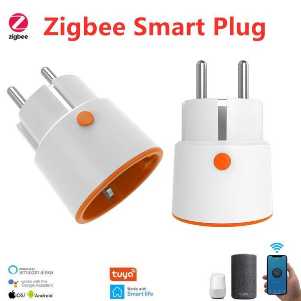 

smart power plugs 16a zigbe eu plug socket with energy monitor multi tuya app control works alexa google assistant