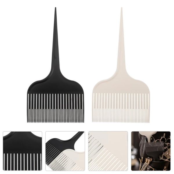 

2pcs hair highlighting teasing hairdressing comb with rat tail and wide tooth brushes, Silver