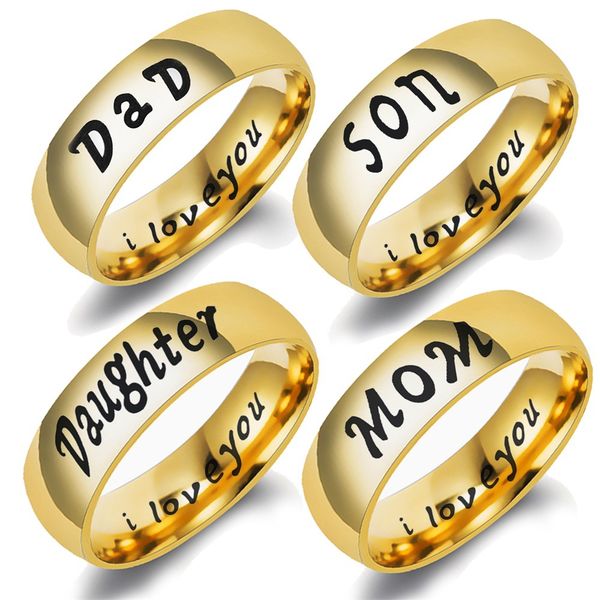 

20mother's day gift jewelry family couple family ring dad mom son daughter, Silver