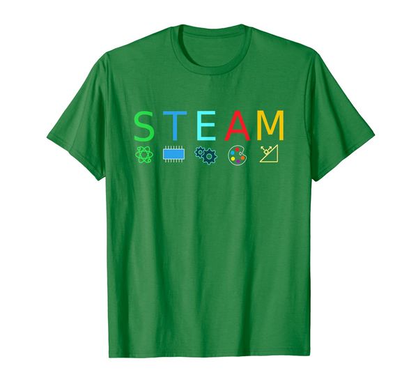 

steam symbols shirt stem science engineering art math tee, White;black