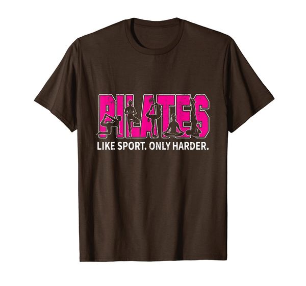 

pilates harder sport fitness sayings gym workout gift t-shirt, White;black