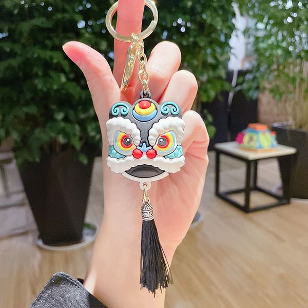 

newyearliondancekeychainchinadancelioncarkeychainbagpendantcreativesmallgift, Silver