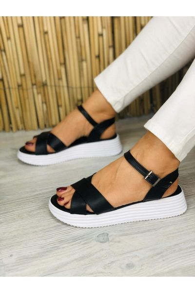 

sandals women's cross strappy black white