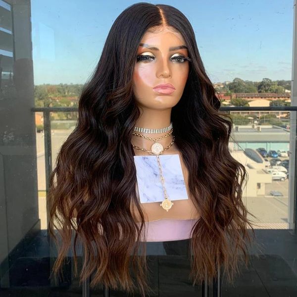 

chocolate brown body wave lace front wigs human hair brazilian remy 13x6 deep part 250 density preplucked hairline, Black;brown