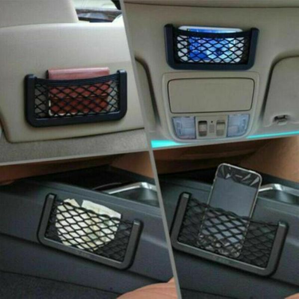 

car organizer side storage net bag parts phone holder replacement seat accessories black
