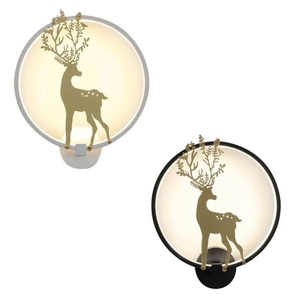 

wall lamp 3000k round led painted deer lights for modern home decor/bedroom 30cm