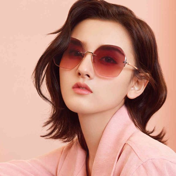 

glasses [popular style]song zuer's same sunglasses frameless fashion polygon anti ultraviolet glasses, White;black