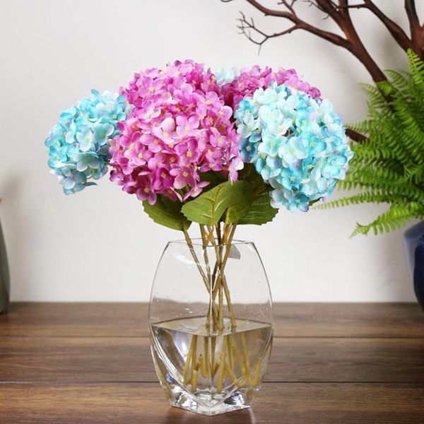 

decorative flowers & wreaths 1pc artificial hydrangea advanced silk material fake diy wedding home decoration for vase arrangement