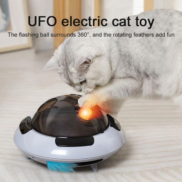 

cat toys led toy ufo electronic pet feather turntable flashing ball funny laser