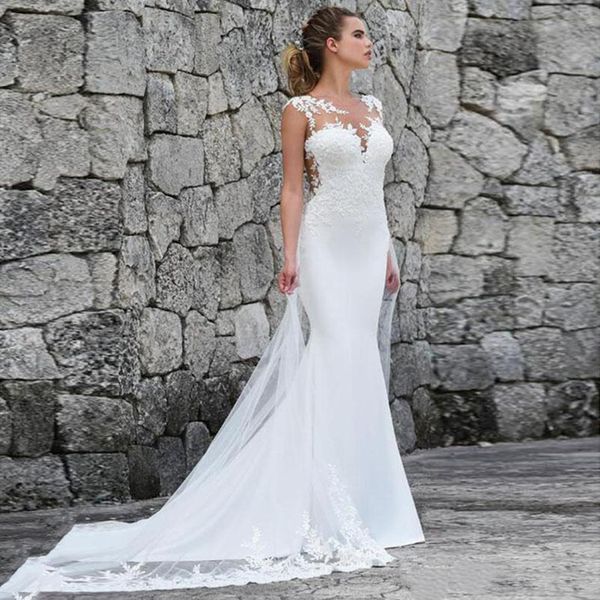 2021 vestidos de noiva sereia branca com renda plus tamanho vestidos nupciais vestidos de boho vestido praia gótica cresce