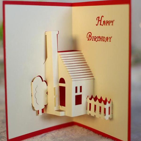 

greeting cards card house birthday for kids note with envelopes invitations valentine's day gift postcard