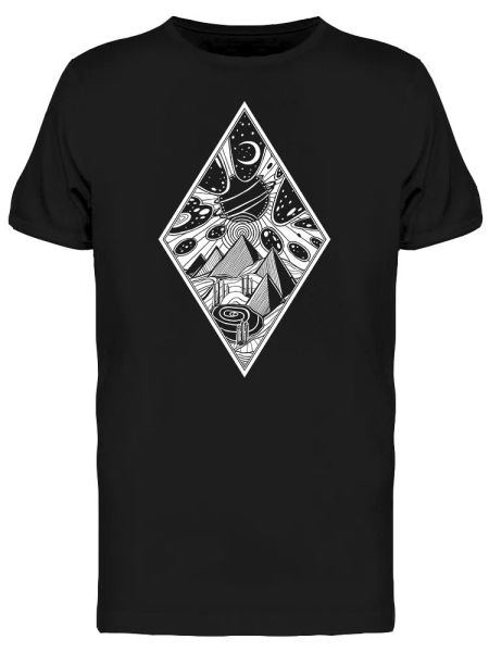 

surreal sky with meteor strike tee men's -image by shutterstock, White;black