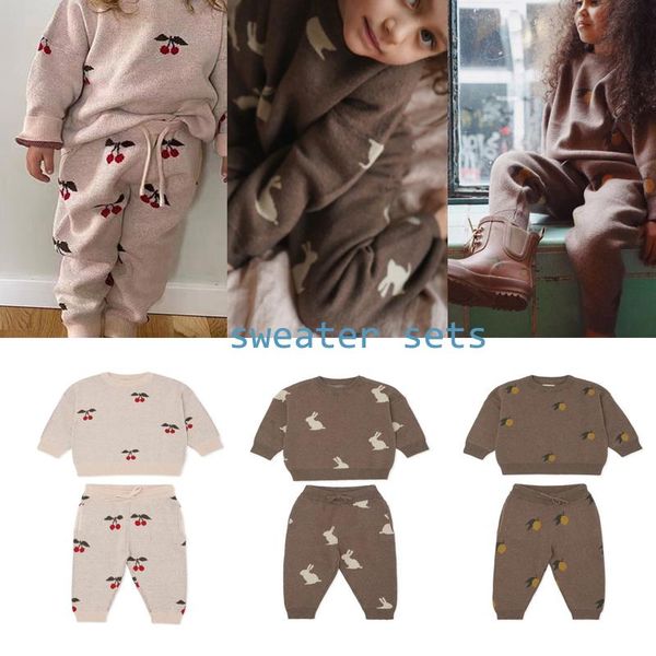 

pullover children's sweater sets clothes pants girls sweater2021 ks the same paragraph boys and winter baby, Blue