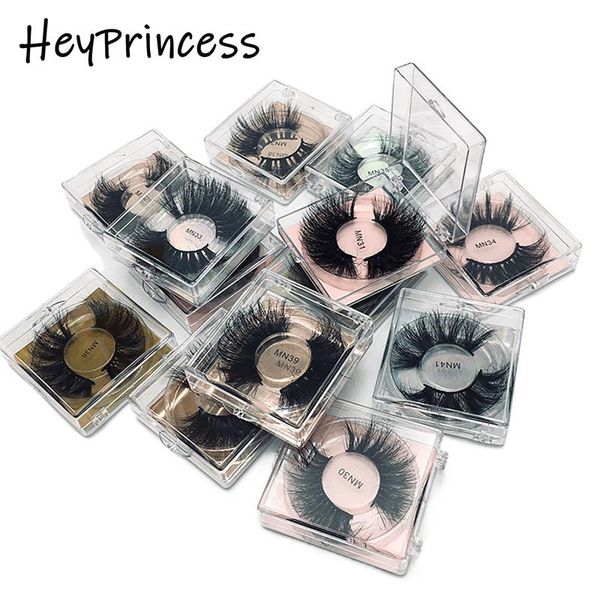 

false eyelashes heyprincess 25mm 27mm 100% handmade natural thick eye lashes wispy makeup extention tools 8d mink hair volume soft eyelash