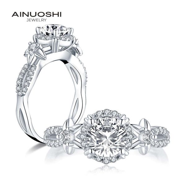 

new 925 sterling silver 1.0ct round cut waishi wedding ring ainuoshi, Black