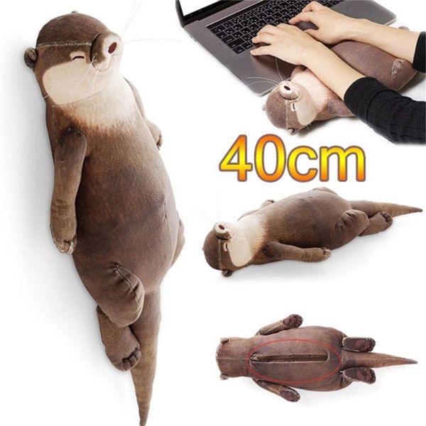 Bleistiftbeutel, 40 cm, große Größe, Daunen-Baumwolle, süßes Otter-Brötchen-Etui, Komfort-Handgelenkpolster, Kindergeschenke, schönes Spielzeug, Büro-Desktop-Dekoration