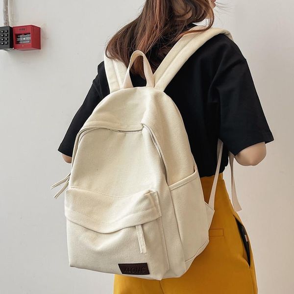 

backpack ins solid color wild korean harajuku school bag middle student junior high girl